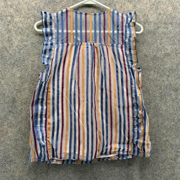 Anthropologie Maeve Shirt Women 2 Ladies Multi Colors Outdoors Casual Striped - Picture 9 of 11